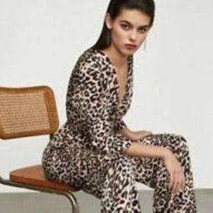 BCBGMaxAzria Leopard Print Jumpsuit